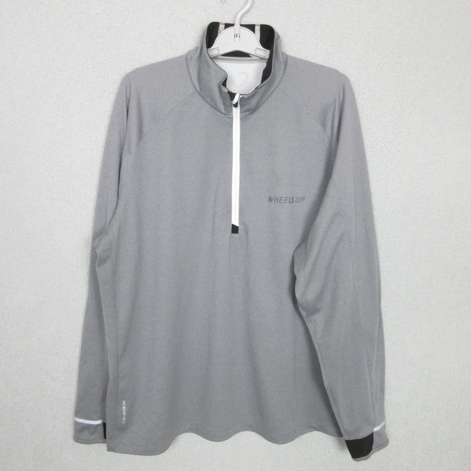 Camisa atlética de manga larga con cremallera gris 1/4 Zero Restriction para hombre XL Foto 1 de 4