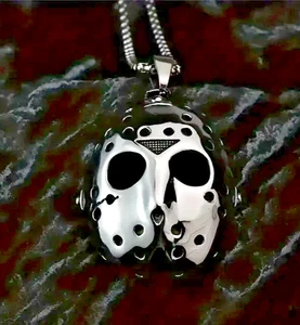 MIP- Friday The 13th Jason Hockey Máscara Colgante con cadena de 22 pulgadas a juego - Imagen 1 de 5