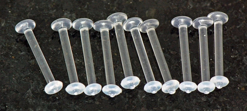 10 Piezas 12g 5/8" Anillos de Lengüeta Acrílico Retenedores de Lengüeta con Anillos Tóricos Transparentes Sin Metal Foto 1 de 1