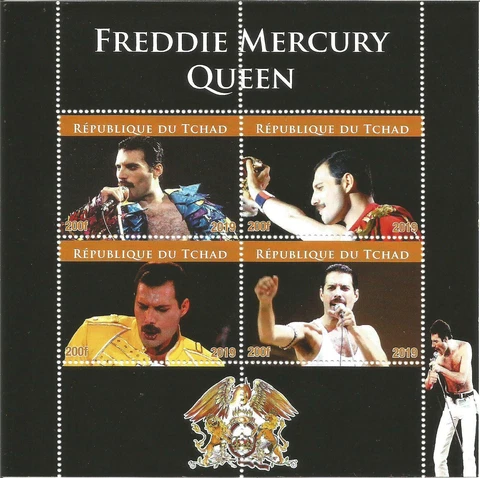 FREDDIE MERCURY LEGEND QUEEN ROCK POP BAND SOUVENIR SHEET SHEETLET MNH (NL328) Cover