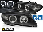 Pair Headlights voor BMW E46 03-06 COUPE CABRIO Halo Rims CCFL XENON Black TUNIN