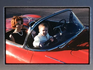 SLIDE Women and Boy Traveling In Red Convertible 1960's Kodachrome slide lot - Picture 1 of 3