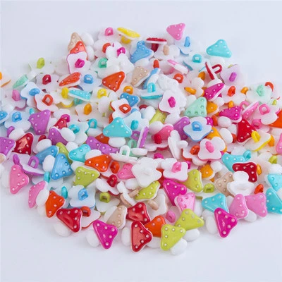 Mixed Colors MUSHROOM Plastic SHANK Buttons 5/8" (15mm) Craft Scrapbook (1021) - Image 1 of 2