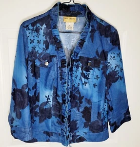 Vintage Olivia & Martin Blue Jean Jacket Large - Picture 1 of 13