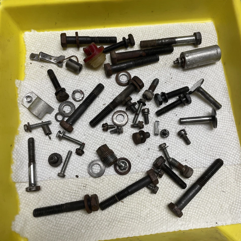 OEM USED 1974 BRIGGS 6B-S-90118 HORIZONTAL MOTOR MISC. HARDWARE FROM TEARDOWN - Image 1 of 1