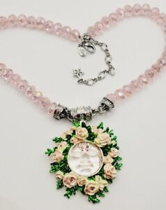Kirks Folly Goddess Seaview Moon Rose Garden Necklace Pendant Set Lot ST Crystal