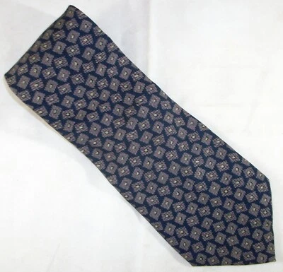 GAP Dark Blue & Squares Geometric Silk Neck Tie 58" Long x 4" Wide (E885) - Image 1 of 3