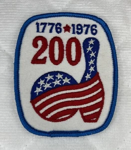 Vintage Bicentennial 200 Year Bowling 1776-1976 Patriotic Theme Sew On Patch - Picture 1 of 4