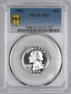 1956 Washington Proof Quarter ( Frosty Nearly Cameo ) 25C - PCGS PR67 - - Picture 1 of 2