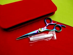 Left Hand 6" Titanium Hairdressing Hair Scissors / Japanese Steel/Case(6.5"FULL) - Picture 1 of 10