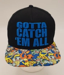 2016 Pokemon "Gotta Catch Em All" Gorra de béisbol negra Snapback Hat Pikachu - Imagen 1 de 6