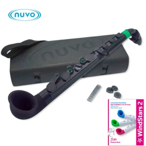 Nuvo jSax Pre-Saxophone Instrument for Beginner w/ Book - Black/Green N520JBGN - Picture 1 of 2