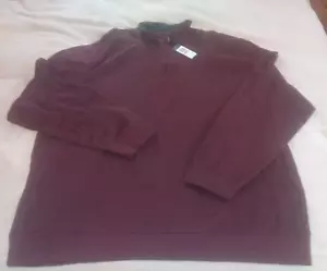 Van Heusen Big & Tall 3XLT weinrot 1/4-Reißverschluss moderner Rippstrickpullover Pullover ~ yb - Bild 1 von 6