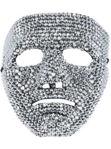 Silver Jewelled Robot Mask Adult Masquerade - Picture 1 of 1