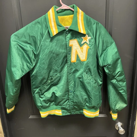 RARE Vintage 90s Starter Minnesota North Stars NHL Satin Jacket Size M Cover