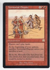 MTG Mercadian Masques Rare Territorial Dispute, M-NM card has never been played.