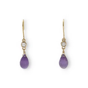 Pendientes Piedra Preciosa Diamantes Flash Oro 18K Complementos de Mujer - Imagen 1 de 14