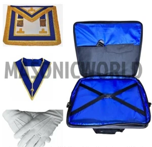 Masonic Regalia Soft Case Bag Craft & Provincial Full Dress Apron + Collar NEW - Picture 1 of 5