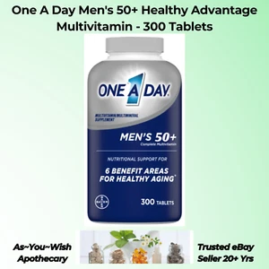 One A Day Men's 50+ Multivitamin 300 Tablets – Heart, Eye, Bone, Immune Support - Picture 1 of 5