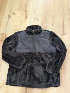 New Balance Fuzzy Fleece Jacket Womens XL Hood Full Zip Pocket - Picture 1 of 11
