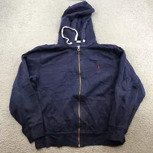 Polo Ralph Lauren Sweater Adult XL Blue Pony Heavyweight Full Zip Hoodie 58720 - Picture 1 of 8