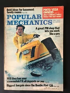 Beliebte Mechaniker Zeitschrift Januar 1972 Schneemobile - Bild 1 von 2