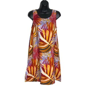 C&C California Linen Dress Womens XS Tropical Sleeveless Shift Mini Pockets NWOT - Picture 1 of 12