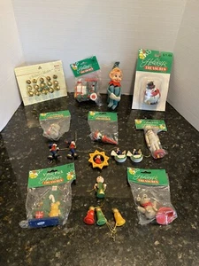Vintage Christmas Ornaments Wooden Bells Felt Ceramic Mixed Lot - Picture 1 of 12
