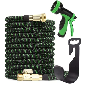 100FT 4X Stronger Heavy Duty Expandable Flexible Garden Water Hose Spray Nozzle - Picture 1 of 5