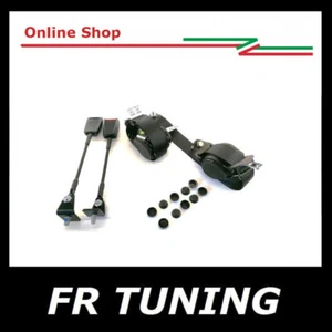 CINTURE DI SICUREZZA MADE IN ITALY NERO NERE CON ARROTOLATORE OMOLOGATE FIAT 500 - Picture 1 of 1