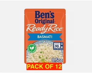 Pack of 12 -BEN'S ORIGINAL Ready Rice Basmati Rice, Easy Side Dish, 8.5 OZ Pouch - Picture 1 of 4