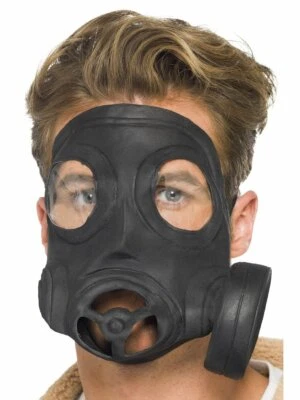 Smiffys Latex Gas Mask Biohazard Soldier Adult Halloween Costume Accessory 24211 - Image 1 of 3