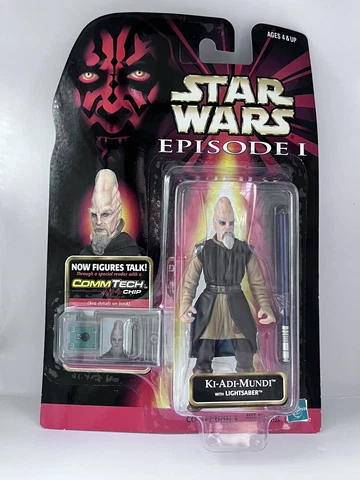 New 1999 Hasbro Star Wars Episode 1 Ki-Adi-Mundi Jedi 3.75" Action Figure Sealed Cover