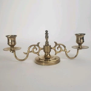 VTG Baldwin Brass 2 Arm Candelabra For Mantle Or Centerpiece 11" Wide. Nice - Picture 1 of 9
