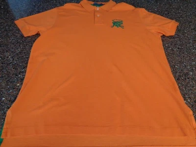 Polo Ralph Lauren Men's Large Orange Polo Shirt 2 Button PRLC Embroidered EUC - Image 1 of 4
