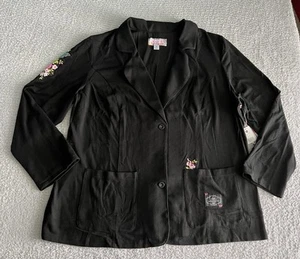 Koi Scrub Jacket Women’s Sz 3X Black Fiona Pockets Stretch Nursing Medical - Picture 1 of 13