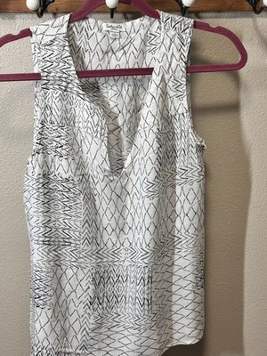 Splendid Feminino Sem Mangas Decote V, Preto E Branco, Tamanho Pequeno - Imagem 1 de 4