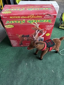 Telco Motionettes De Navidad Iluminado Rudolf Santas Reno 1990-LEER - Imagen 1 de 6