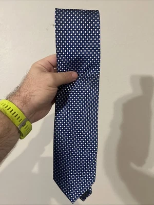 Steve Harvey Signature Necktie Silk Blue With White Polkadots  - Image 1 of 4