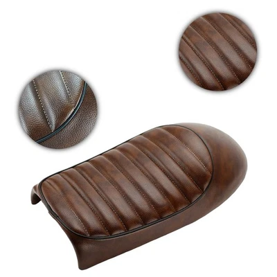 Cojín Seat Pillion Café Racer marrón de alta calidad para bicicletas Honda Foto 1 de 4