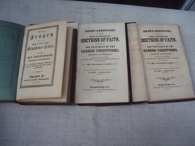 3 PA German Books Schunemann Short Questions Faith Skippack Skippackville PA - Image 1 of 4