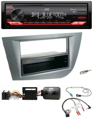 JVC Bluetooth USB DAB Lenkrad Autoradio für Seat Leon 2005-2010 dunkelgrau metal - Bild 1 von 4