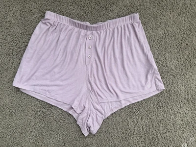 GILLY HICKS Mujer Dormir PANTALONES CORTOS Talla GRANDE Acanalado Elástico Cintura Rosa Foto 1 de 4