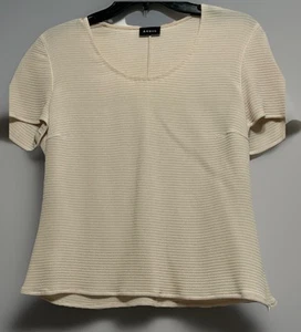 Akris Ivory 100% Silk Textured, Side Zipper,Womens Blouse, Size 10 - Picture 1 of 13