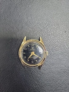 WINDSOR GENOVA SCHWARZES ZIFFERBLATT VERGOLDETER UHRENKOPF FÜR TEILE ODER REPARATUREN - Bild 1 von 2