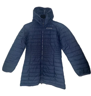 Columbia Girls' Powder Lite Long Jacket, Omni-Heat, Full Zip, Hooded Quilted MED - Image 1 of 4