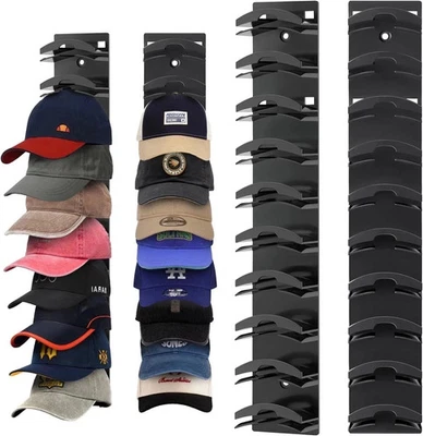 2 Pack Hat Organizer for Baseball Caps, Hat Rack for Wall with Strong Adhesive H - Image 1 of 4