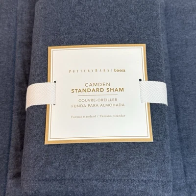 POTTERY BARN TEEN CAMDEN REVERSIBLE COMFORTER & SHAM SET, TWIN/XL ~ NAVY BLUE - Image 1 of 4