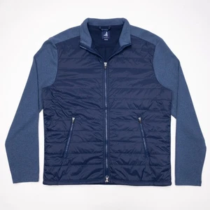 Johnnie-O Quilted Puffer Jacket Men's Medium Long Sleeve Full Zip Blue Polar - Picture 1 of 12