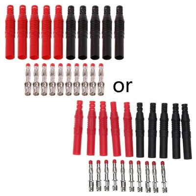 10 Pcs Straight Insulated Safety 4mm Male Banana Plug Wire Solder DIY Connectors - Image 1 of 4